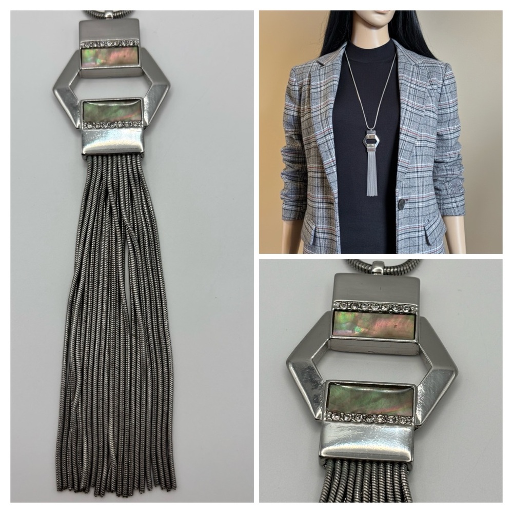 Art Deco Geometric Tassel Necklace